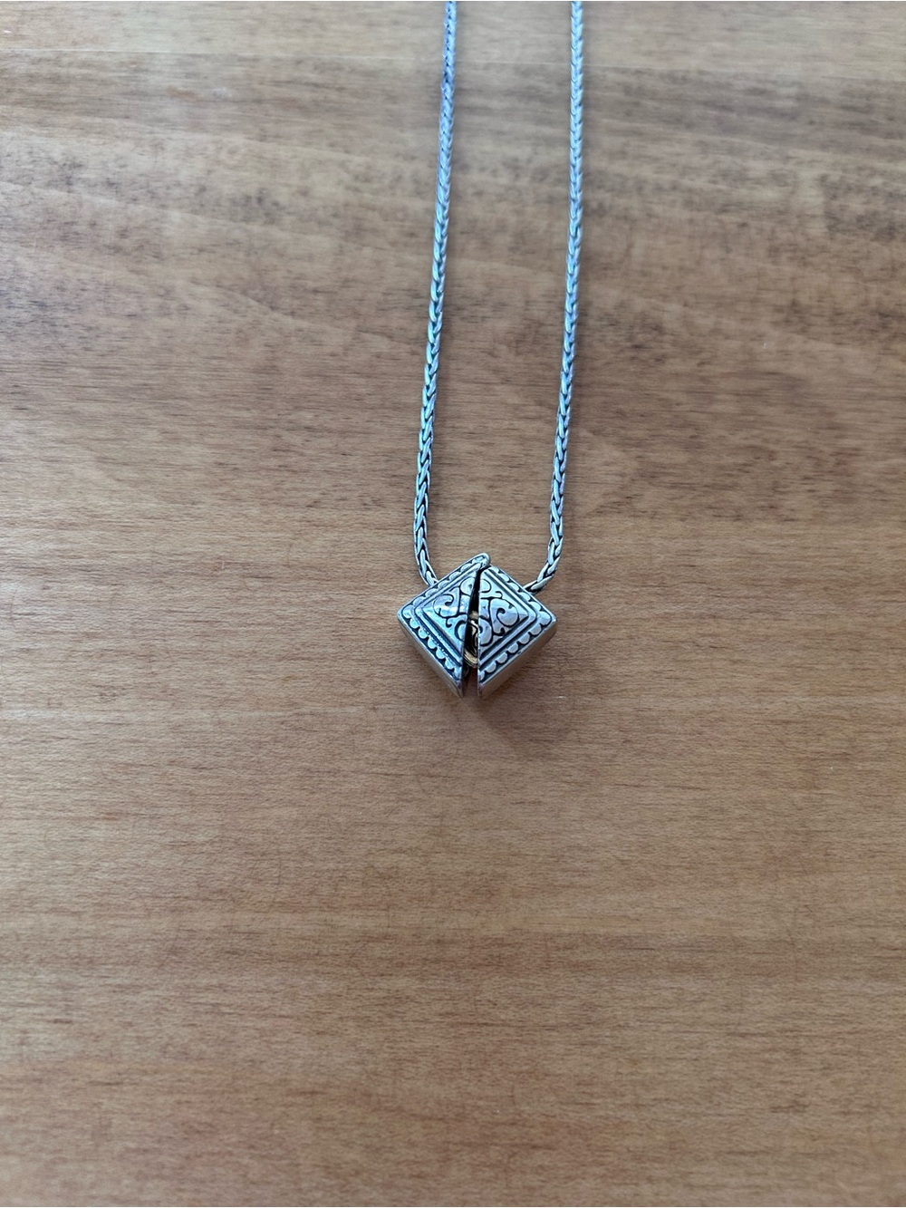 Brighton Hidden Heart Silver Plate 2 Tone Pendant Necklace.